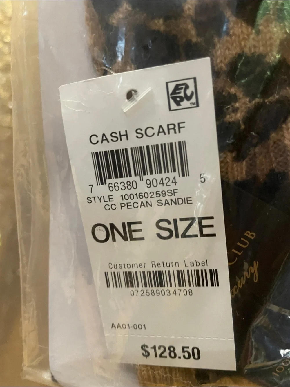 Cash Scarf in Pecan Sandie Animal Print NWT 💯% CASMERE